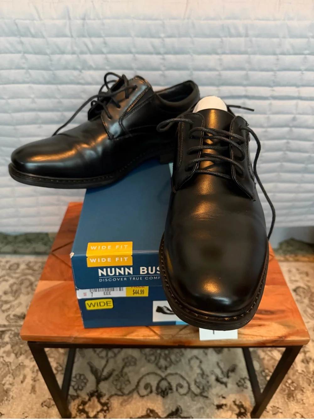 Nunn Bush Black Leather Lace-Up Oxfords